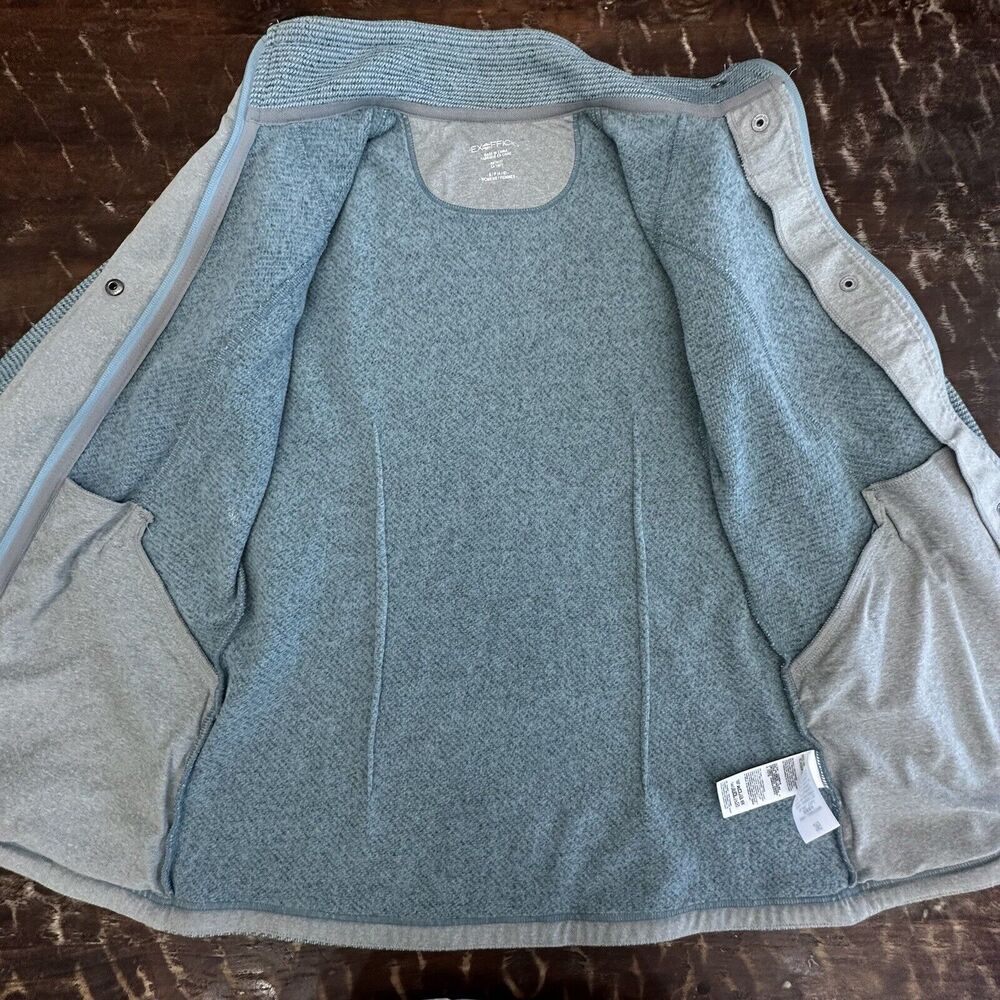 ExOfficio Women's Blue Thermique Jacket Full Zip Snap Fleece Pockets Small - Picture 2 of 9